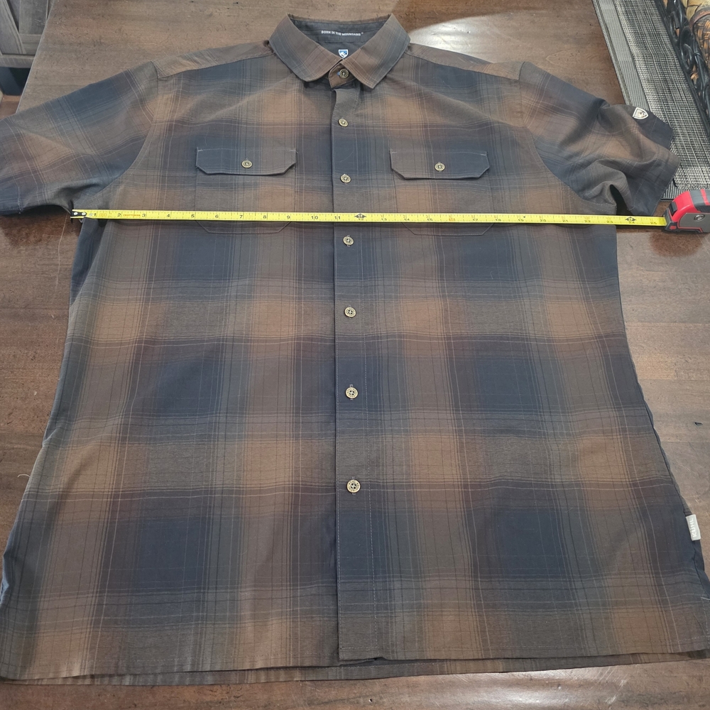 Kuhl Men's Short-Sleeve Plaid Button-Down Shirt - Brown and Black